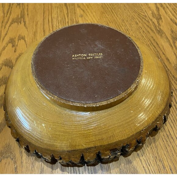 Vintage Handcrafted Wood Nut Cracker Bowl One Cracker 6 Picks W/Bark Brown 10” - Picture 3 of 4